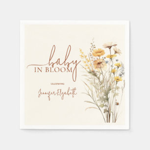 Baby in Bloom Wildflower Baby Shower Napkin