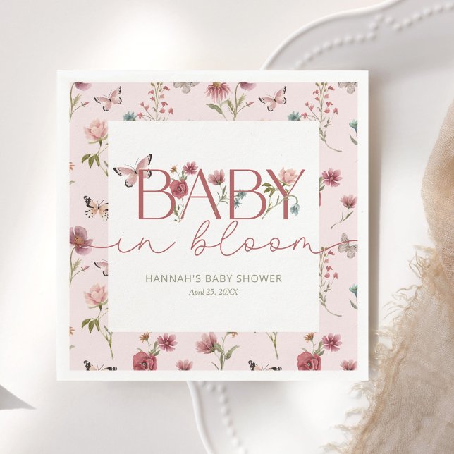 Baby in Bloom Wildflower Baby Shower Napkin (Creator Uploaded)