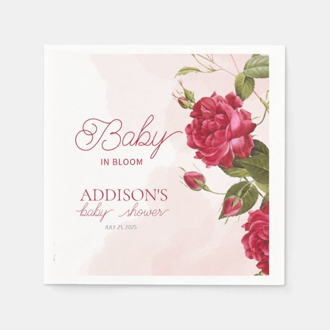 Baby in Bloom Wildflower Baby Shower Napkin (Front)