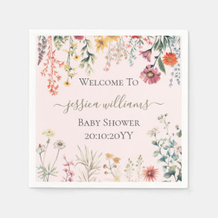 Baby in Bloom Wildflower Baby Shower Napkin