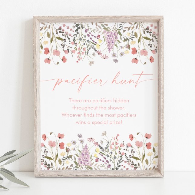 Baby In Bloom Wildflower Baby Shower Pacifier Hunt Poster (Creator Uploaded)