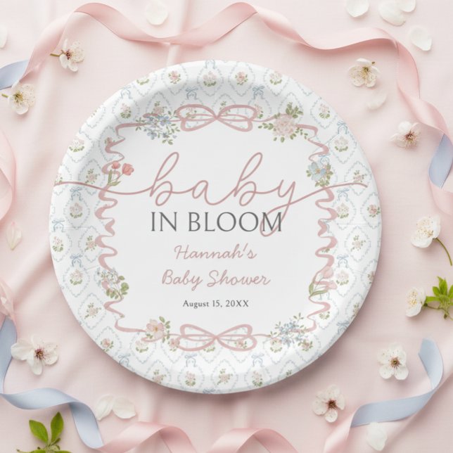 Baby in Bloom Wildflower Baby Shower  Paper Plate (Creator Uploaded)