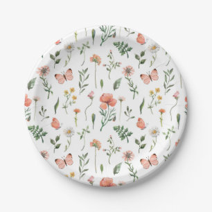 Baby in Bloom Wildflower baby shower Paper Plates