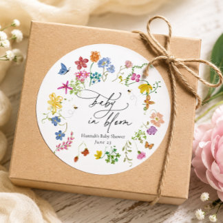 Baby in Bloom Wildflower Baby Shower Sticker