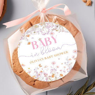 Baby In Bloom Wildflower Baby Shower Sticker