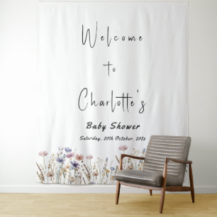 Baby In Bloom Wildflower Baby Shower Tapestry