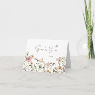 Baby in Bloom Wildflower Baby Shower Thank You Card