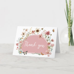Baby in Bloom Wildflower Baby Shower Thank You Card