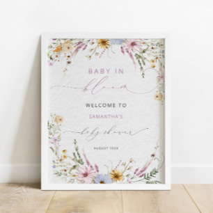 Baby in Bloom Wildflower Baby Shower Welcome Poster