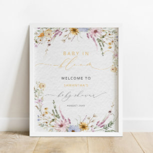 Baby in Bloom Wildflower Baby Shower Welcome Poster