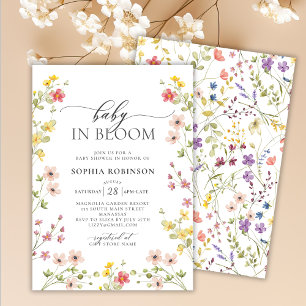 Baby in Bloom Wildflower Bohemian Baby Shower  Invitation