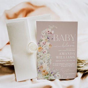 Baby in Bloom Wildflower Boho Baby Girl Shower Invitation