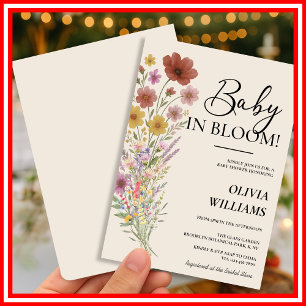 Baby in Bloom Wildflower Boho Baby Shower Invitation