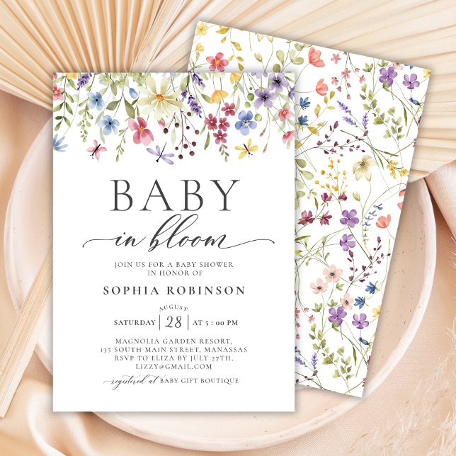 Baby in Bloom Wildflower Boho Baby Shower  Invitation (Creator Uploaded)