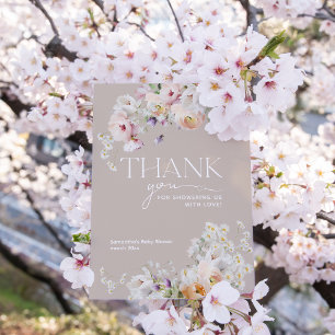 Baby in Bloom Wildflower Boho Baby Shower Thank You Card