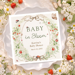 Baby in Bloom Wildflower Bow Baby Shower Napkin