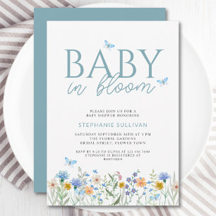 Baby in Bloom Wildflower Boy's Baby Shower  Invitation