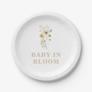 Baby in Bloom Wildflower Elegant boho Baby Shower Paper Plate