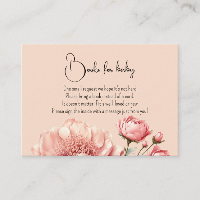 Baby in Bloom WildFlower Elegant Pink  Baby Shower Enclosure Card (Front)