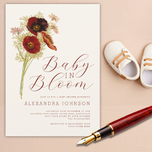 Baby in Bloom Wildflower Fall Baby Shower Invitation