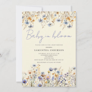 Baby In Bloom Wildflower Floral Baby Shower  Invitation