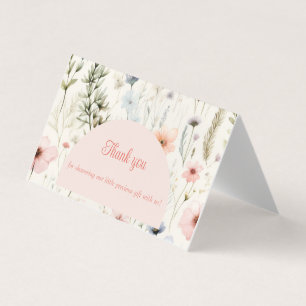 Baby in Bloom Wildflower Floral Baby Shower Thanks Business Card