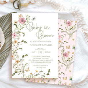 Baby in Bloom Wildflower Girl Baby Shower Invitation