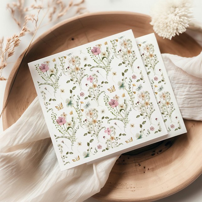 Baby in Bloom Wildflower Girl Baby Shower Napkin (Creator Uploaded)