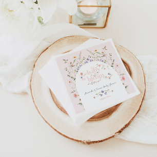Baby in Bloom Wildflower Girl Pink Baby Shower Napkin