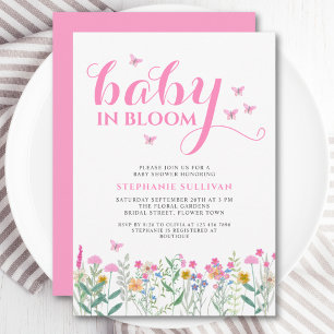 Baby in Bloom Wildflower Girl's Baby Shower Invitation