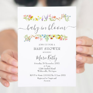 Baby in Bloom Wildflower Invitation