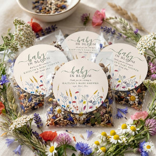 Baby in Bloom Wildflower Meadow Baby Shower Classic Round Sticker
