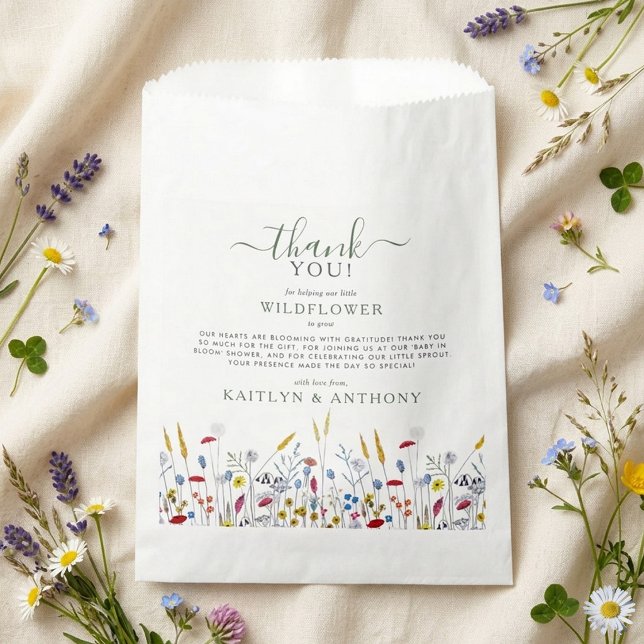 Baby in Bloom Wildflower Meadow Baby Shower Favour Bag (Creator Uploaded)