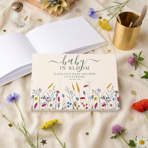 Baby in Bloom Wildflower Meadow Baby Shower Guest Book