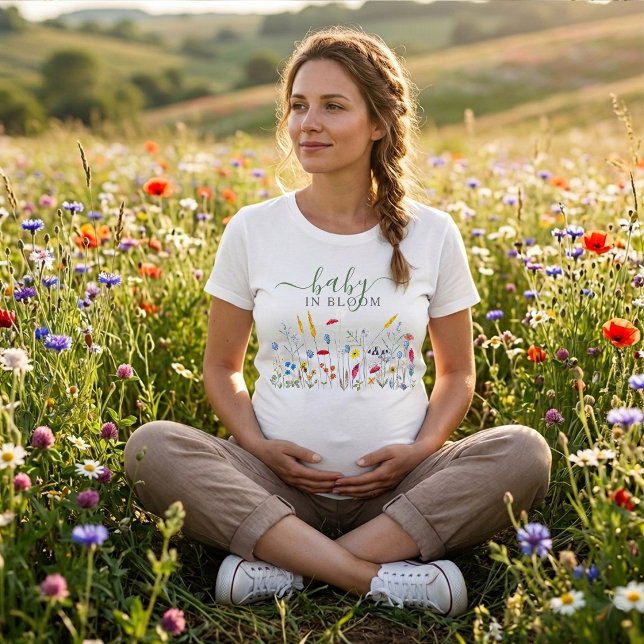 Baby in Bloom Wildflower Meadow Baby Shower T-Shirt (Creator Uploaded)