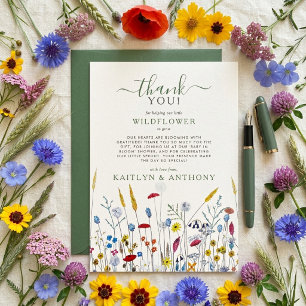 Baby in Bloom Wildflower Meadow Baby Shower Thank You Card