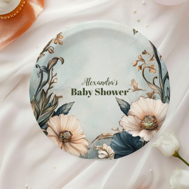 Baby in Bloom Wildflower  Paper Plate (Creator Uploaded)