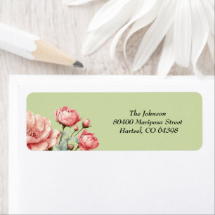 Baby in Bloom WildFlower  Pink Baby Shower Return Address Label