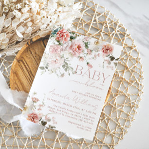 Baby in Bloom Wildflower Pink Girl Baby Shower  Invitation