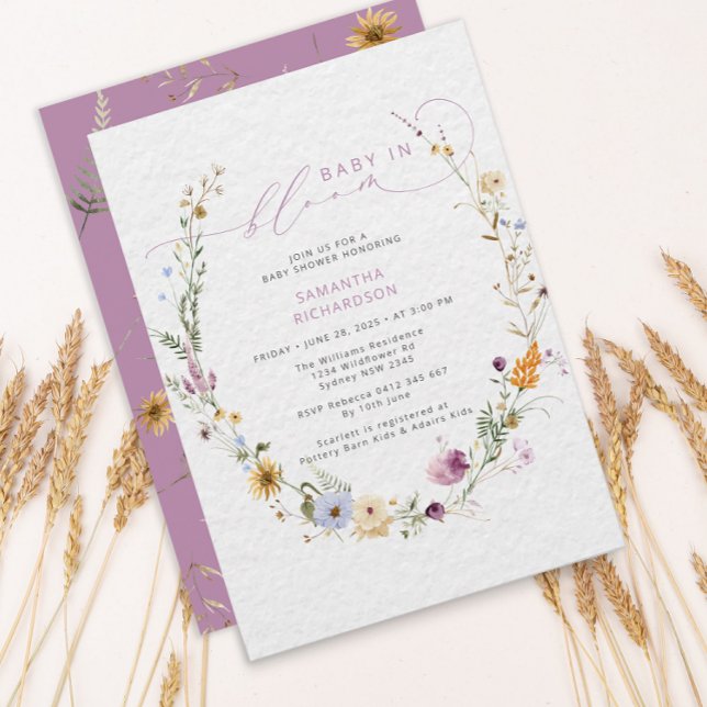 Baby in bloom Wildflower Rustic Baby Shower Invitation (Creator Uploaded)