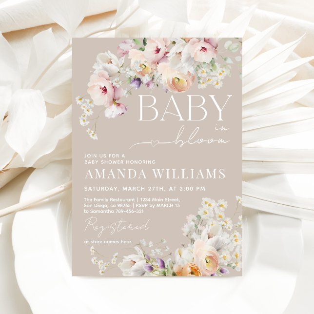 Baby in Bloom Wildflower Spring Baby Shower Invitation (Creator Uploaded)