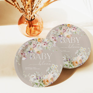 Baby in Bloom Wildflower Spring Baby Shower Paper Plate