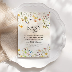 Baby in Bloom Wildflowers Baby Girl Baby Shower Invitation