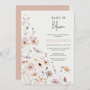 Baby in Bloom Wildflowers Baby Girl Baby Shower Invitation