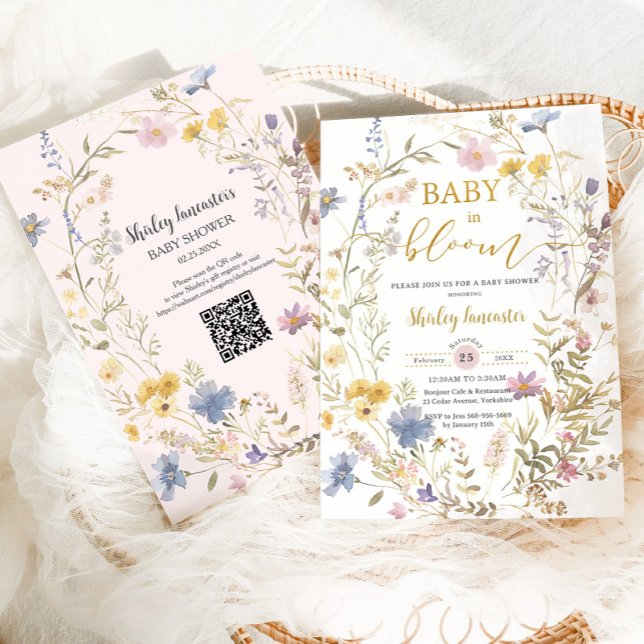 Baby in Bloom Wildflowers Baby Shower Garden  Invitation (Creator Uploaded)
