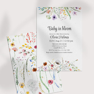 Baby in Bloom Wildflowers Baby Shower Invitation