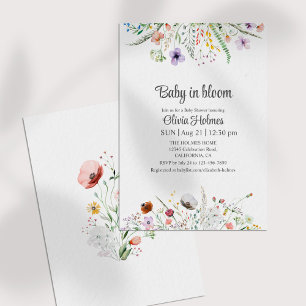 Baby in Bloom Wildflowers Baby Shower Invitation