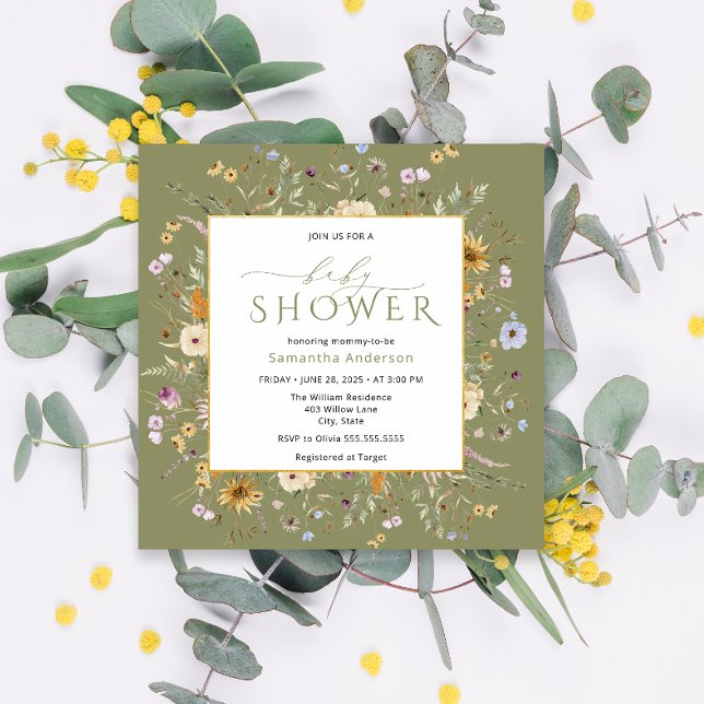 Baby in Bloom Wildflowers Baby Shower Invitation (Creator Uploaded)