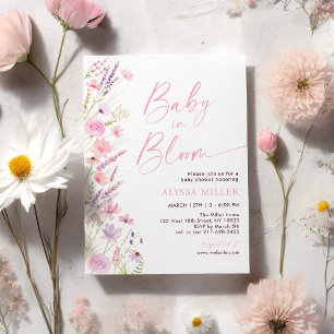 Baby in Bloom Wildflowers Baby Shower Invitation