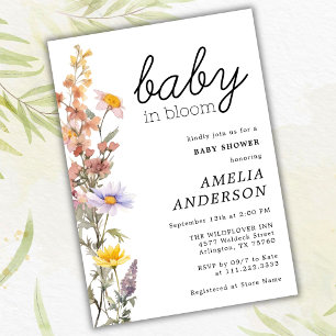 Baby In Bloom  Wildflowers Elegant Baby Shower  Invitation